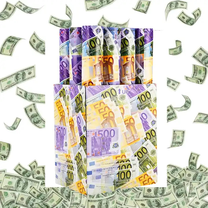 12-36 Inch Euro Money Filler Biodegradable Dollar Party Popper Confetti Cannon