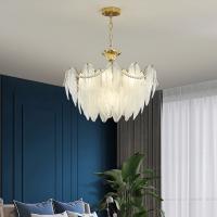 Buy cheap Modern Simple Pearl Feather Glass Chandelier Luxury Living Room Lamp Bedroom product
