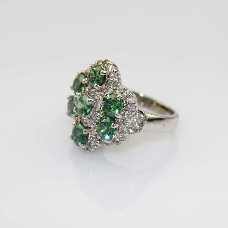 Fashion Jewelry Larger 925 Silver Ring with Created Blue Cubic Zircon Ring(FR009)