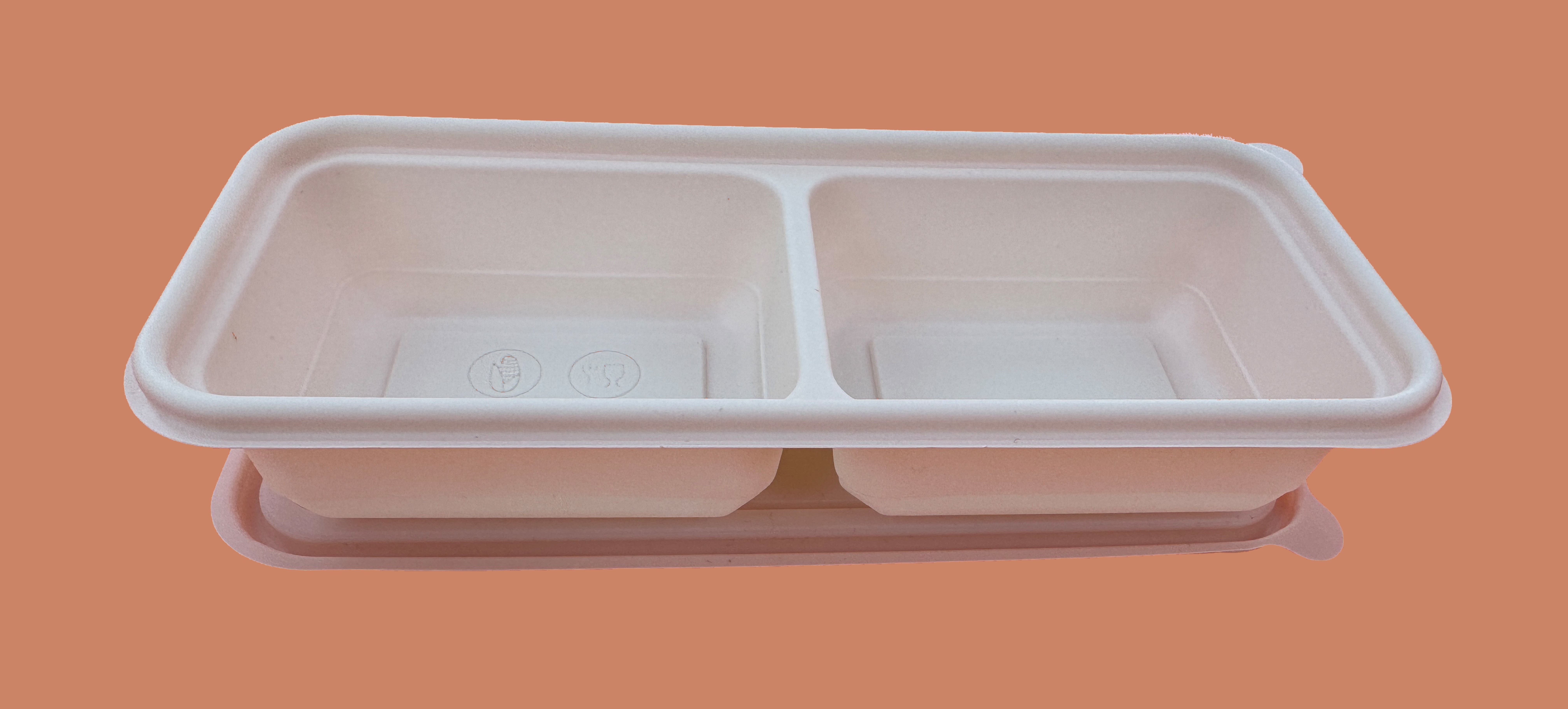 2 boxes with cover cornstarch lunch box disposable fast food packaging box wholesale