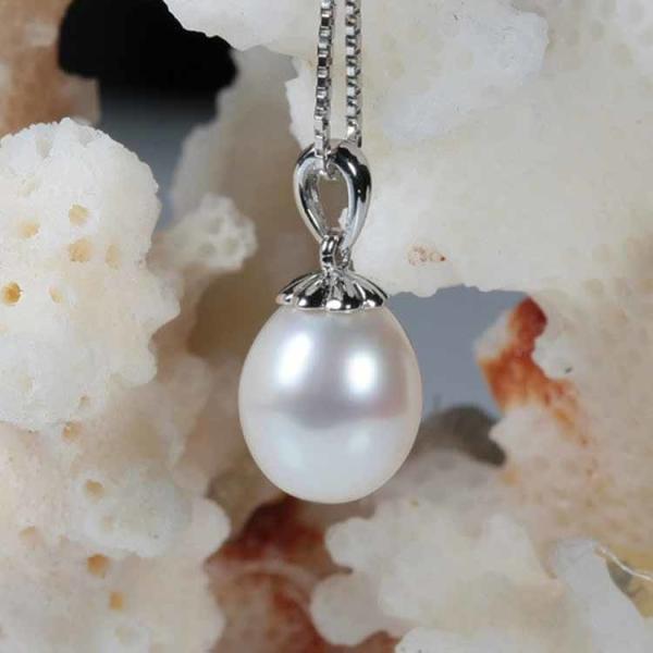 Buy cheap Women 18K White Gold Natural Freshwater Pearl Pendant Necklace (GDN011) from wholesalers