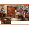 Buy cheap antique Wholesale low price hand painted Classic Wood Hand Carved veneer indian double bed bedroom furniture set designs from wholesalers