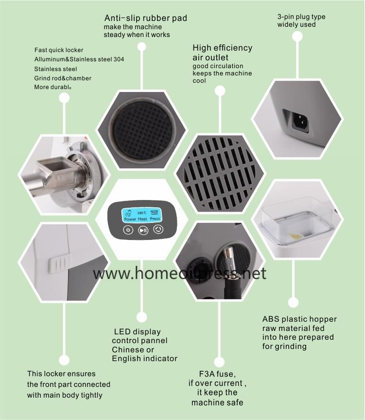 cold press oil expeller machine parts details:
