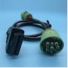Buy cheap Green Deutsch 9 Pin J1939 Female to OBD2 OBDII 16 Pin Female and J1939 Male Splitter Y Cable from wholesalers