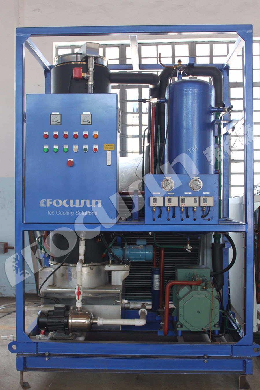 380v Bitzer Compressor Tube Ice Machine For Cold Drinks And Seafood