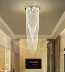 Luxury Stair Chandelier Lighting Crystal Tassel Indoor Lighting Restaurant Lobby
