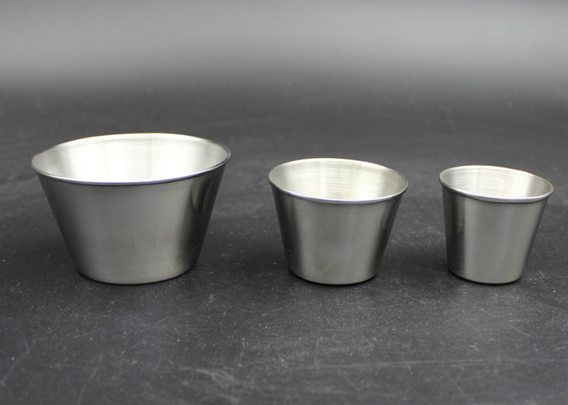 Straight Mouth 30-500ml Stainless Steel Beer Cup Rolled Edge Liquor Cups