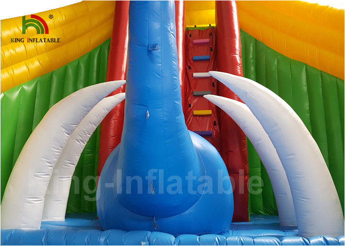 20 * 8m Red Dinosaur Jungle Round Inflatable Water Parks For Rent / Blow Up Water Pool