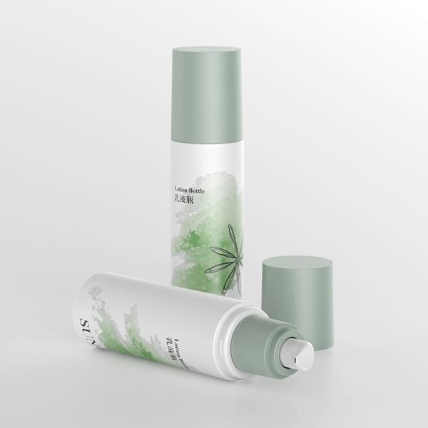 Buy cheap Beauty Custom Single Wall Green Cosmetic Serum Lotion Bottle 120ml With Dispenser from wholesalers