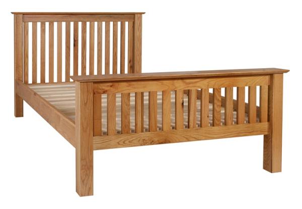 Buy cheap Wooden furniture oak wood double bed nature color, 4'6" and 5' from wholesalers