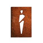 WC Symbols Corten Steel Wall Art Rusty Metal Toilet Wall Plate