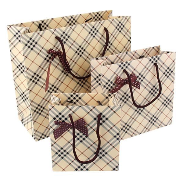 Buy cheap Custom Printed Biodegradable Paper Carrier Bags Wholesale With Bowknot from wholesalers