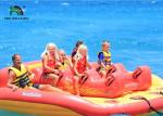 PVC Tarpaulin Inflatable Fly Fishing Boats Yellow / Red Towable UFO Toy For