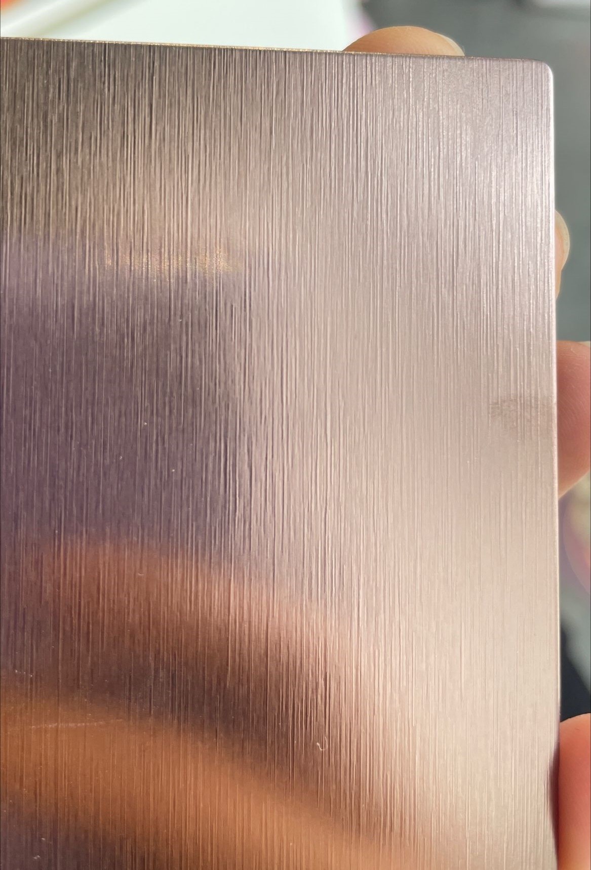 SUS Material 304 316 PVD Rose Gold Color Hairline+No.4 Finish Sheet Coarse Brushed Stainless Steel Texture