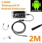 5.5mm waterproof 67 android endoscope borescope USB inspection camera HD6 LED 5