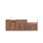 Luxury Modern Brass Handle Outdoor Kitchen Cabinets High Gloss