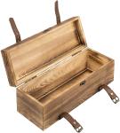 Vintage Brown Wood Single Bottle Gift Wooden Wine Box With Leatherette Straps