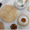Buy cheap Water Hyacinth Round Braided Rattan Woven Placemats 25cm from wholesalers