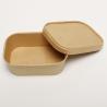 Buy cheap 500ml Rectangle Kraft Paper Salad Bowl With Lid Biodegradable Food Grade from wholesalers