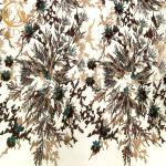 Customized 3D Embroidery Lace Fabric Multicolor Beaded For Party Dress Textile