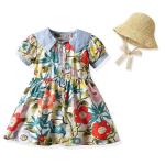 Summer Children'S Clothing Polka Dot Puff Sleeves Baby Girl Dresses With Visor