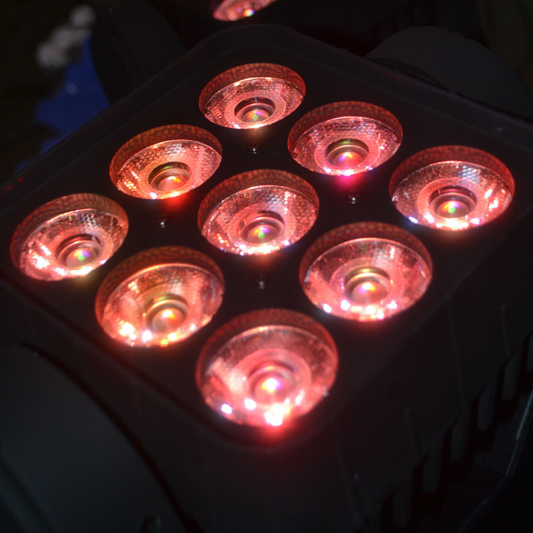 CE Mini LED Moving Head Light 9pcs 10W RGBW 4in1 Led Matrix Moving Head Light