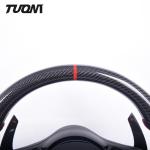 Black Leather Mercedes Benz Steering Wheel Carbon Fiber Car Accessories