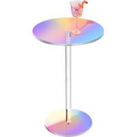 Buy cheap Knock Down Design Acrylic Tea Table Rainbow Dazzling Color Acrylic Round Table product