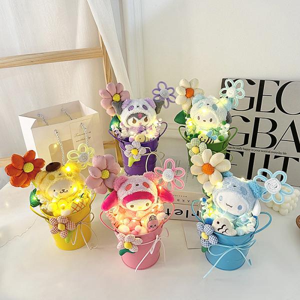 Buy cheap Multiple Color Plush Immortal Flower Potted Doll Bouquet Perfect Gift for Teachers on Chinese Valentine's Day and Teacher's Day from wholesalers