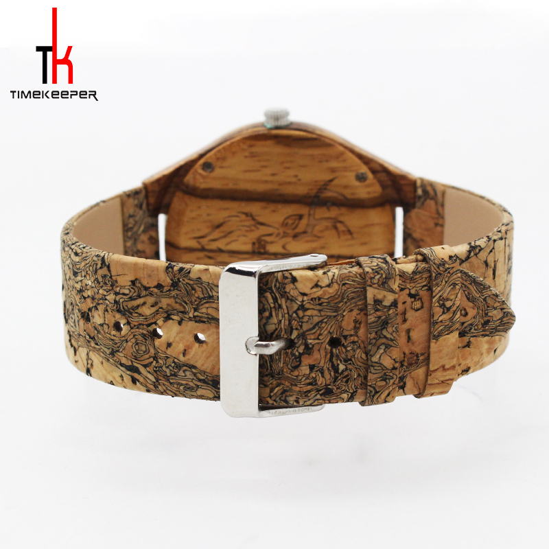 Personalized Men'S Wood Grain Watches , Mens Watch Brown Leather Band