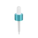 Plastic Cosmetic Pipette 20/410 Mirror Like Blue Aluminum Capped Plastic Dropper