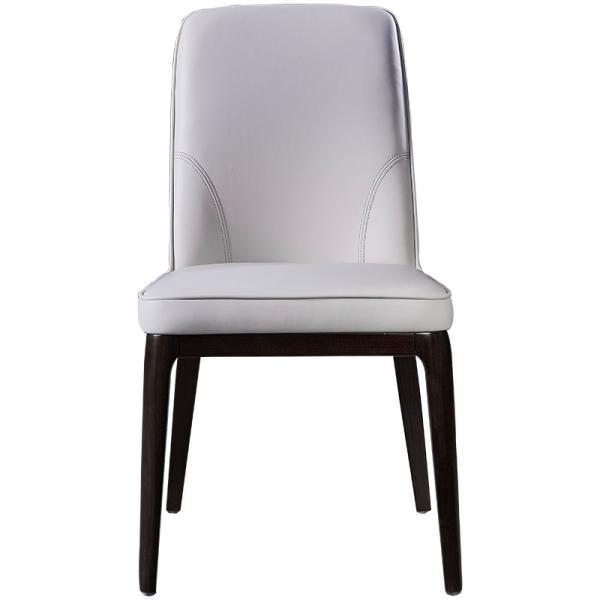Buy cheap Elegant Luxury White Leather Dining Room Chairs With Wooden Legs from wholesalers