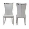 Buy cheap Luxury Chrome SS Dining Chairs softness Upholstered Dining Room Chair from wholesalers
