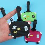 Large Silicone Name Luggage ID Tags Cute Cartoon Pig Bear For Travel