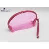 Buy cheap Semicircular Shape Soft PVC Bags Transparent Clear Pink Color Size 17X5.8X13cm from wholesalers