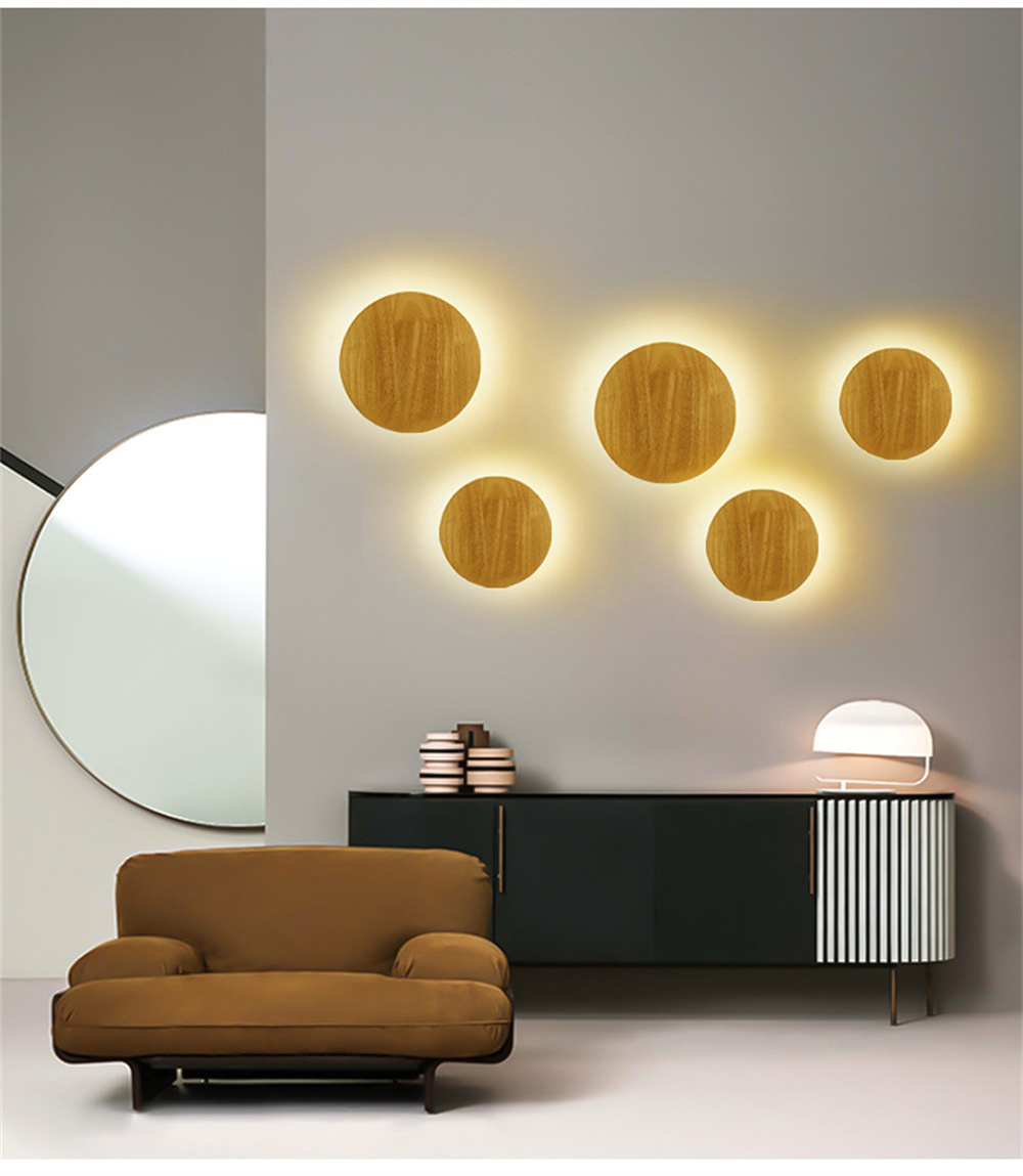 8W 12W Modern Nordic Interior Wooden Wall Lamp Bedroom Bedside Aisle Design Round Oval LED ceiling lamp(WH-WA-54)