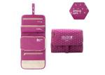 Large Custom Hanging Folding Toiletry Bag , Travel Organizer Cosmetic Bag For