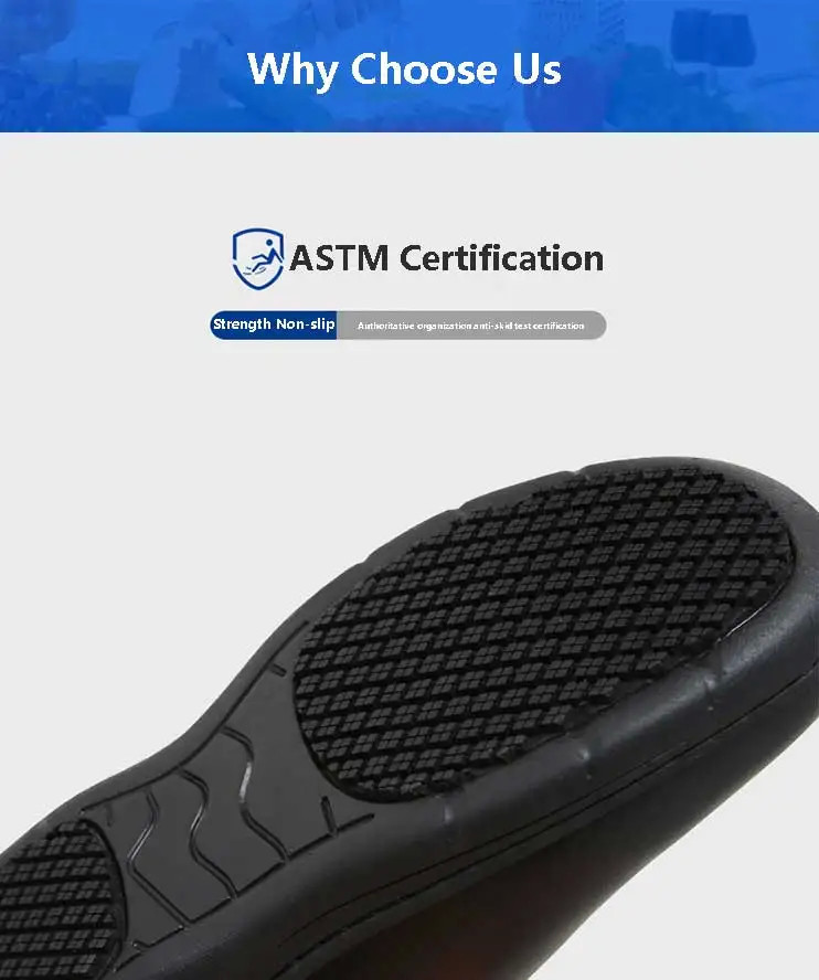 Casual Black Lightweight Nurse Shoes Non Slip Rubber Sole Slippers Waterproof Cowhide Leather Chef Shoes