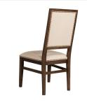 Wholesale square back with nails event dining chair linen fabric chair with