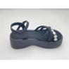 Buy cheap Women black bottomed sandals with rhinestone genuine leather in summer from wholesalers