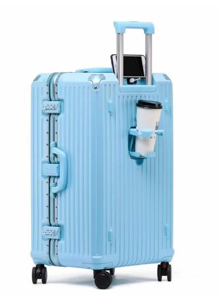 Buy cheap Biggest Multifunctional Quilted Luggage Bag 20" Aluminum Luggage With Cup Holder Aluminum Frame Hard Equipment Suitcase from wholesalers