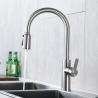 Buy cheap DC4.5-6.5V Brushed Nickel Gooseneck Kitchen Faucet With Pull Out Sprayer from wholesalers