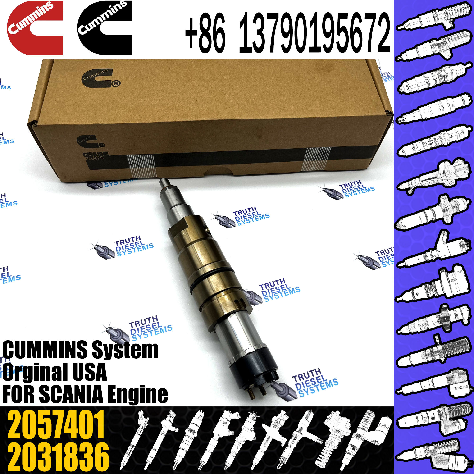 Fuel Injector Assembly 2872544 2086663 2057401 2872405 203183 Common Rail Injector