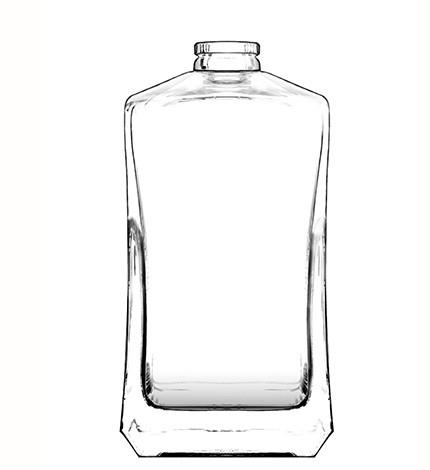 Quality Wooden Cork Square Flint Glass Bottle 22mm Bourbon Glass Bottle for sale