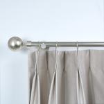 Matte Nickel Ribbed Ball Finial 25mm Pipe Curtain Rods For Window Decoration