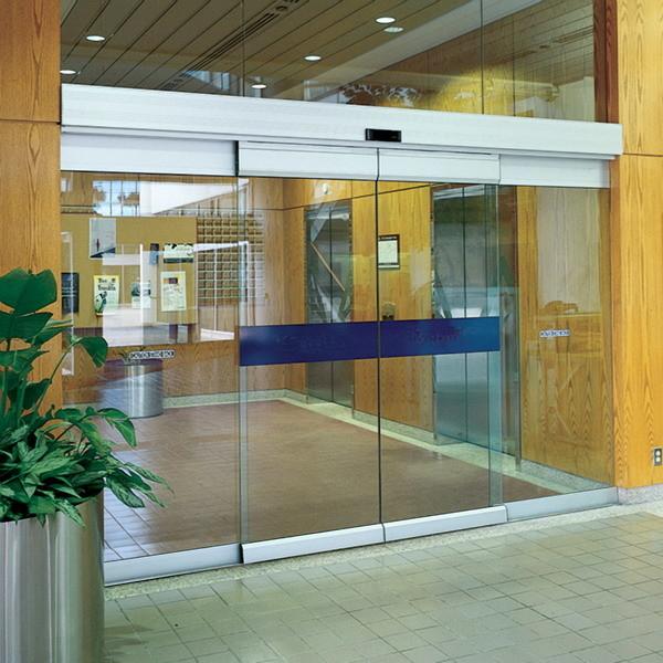 Aluminium Automatic Sliding Glass Door for Commercial with 60W Brushless DC