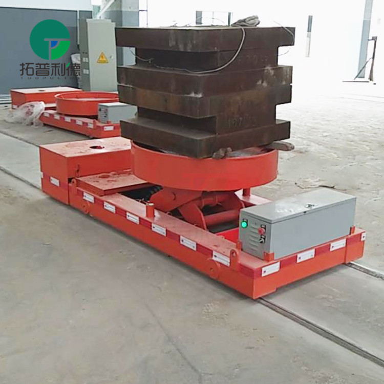 Workshop handling equipment has rail battery transfer cart for molds