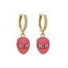 Buy cheap Personalized Rhinestone Huggie Earrings Enamel Alien Dangle Earrings from wholesalers