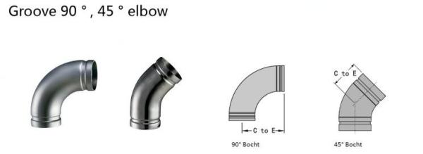 Buy cheap Easy Connection Grooved Stainless Steel Elbow With 90 Degree 45 Degree from wholesalers