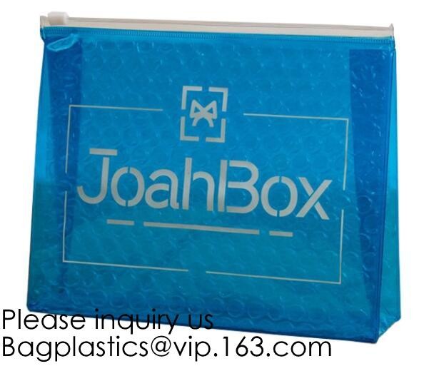 New Design Pvc k Epe Foam Heart-Shaped Bubble Bag For Cosmetic/Pink Plastic Bubble Bag With Zipper bagease package